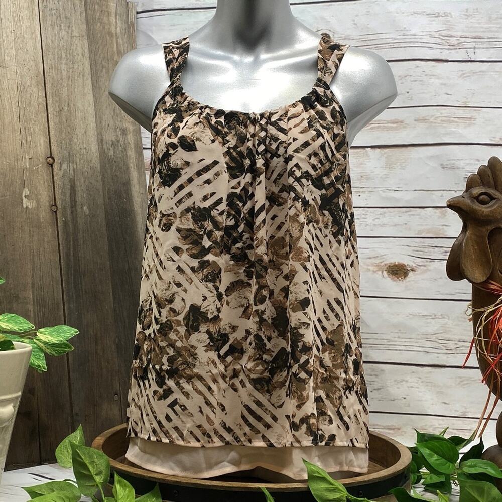 New York & Co Double Layer Shirt Tank Sz XS NWT New Sleeveless Layered